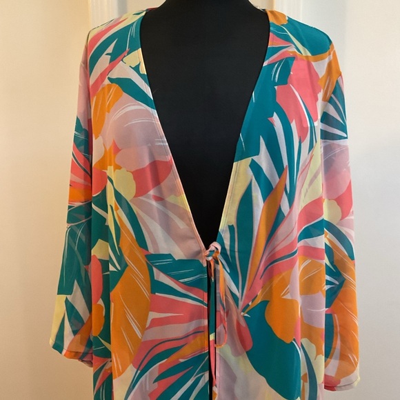 ❤️‍🔥 NWT Jantzen Paradise Palms Swim Cover Up Size 2X - Picture 3 of 6